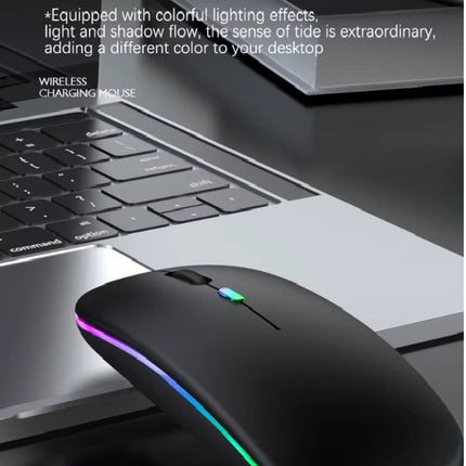 Wiederaufladbare kabellose Bluetooth-Maus mit 2,4 GHz USB RGB 1600 DPI Maus für Computer Laptop Tablet PC MacBook Gaming-Maus Gamer
