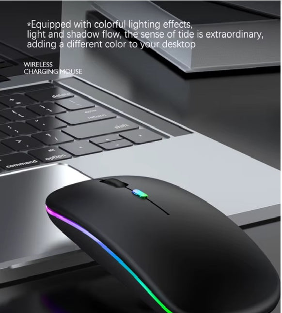 Wiederaufladbare kabellose Bluetooth-Maus mit 2,4 GHz USB RGB 1600 DPI Maus für Computer Laptop Tablet PC MacBook Gaming-Maus Gamer
